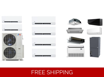 C&H 6-Zone 24 SEER2 Mini Split Heat Pump AC (-13°F) E-Star: 12.5 EER/10.3 HSPF (R454B)